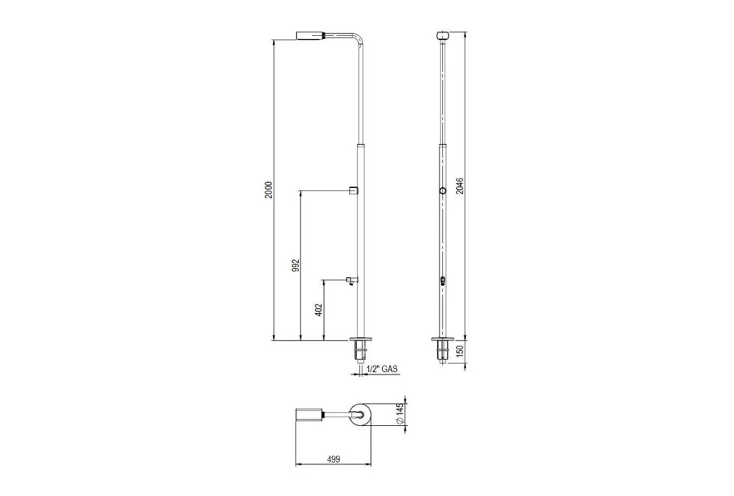 AstralPool Angel Buitendouche Met Voetdouche | RVS AISI 304 6 AstralPool Angel Buitendouche Met Voetdouche | RVS AISI 304 - Afbeelding 4