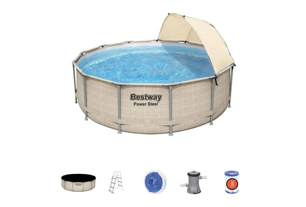 Bestway Power Steel Rotan Zwembad | Ø 396 X 107 Cm 8 Bestway Power Steel Rotan Zwembad | Ø 396 X 107 Cm - Afbeelding 6