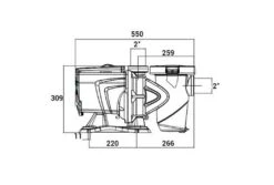DAB Zwembadpomp E-Swim 150 M -Intex Zwembaden Winkel dab e swim energiezuinige zwembadpomp technische tekening afmetingen