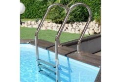 GRE Gré Houten Zwembad Loire | 620 X 420 X 133 Cm -Intex Zwembaden Winkel gr houten zwembad loire rvs binnentrap 1