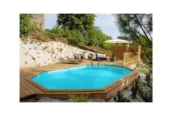 GRE Gré Houten Zwembad Normandië | 620 X 395 X 136 Cm -Intex Zwembaden Winkel gr houten zwembad normandi 637 x 412 x 133 in de tuin 1