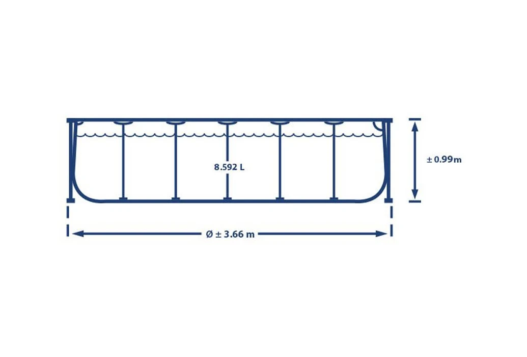 Intex Prism Frame Zwembad | 366 X 99cm Met Pomp En Trap 4 Intex Prism Frame Zwembad | 366 X 99cm Met Pomp En Trap - Afbeelding 2