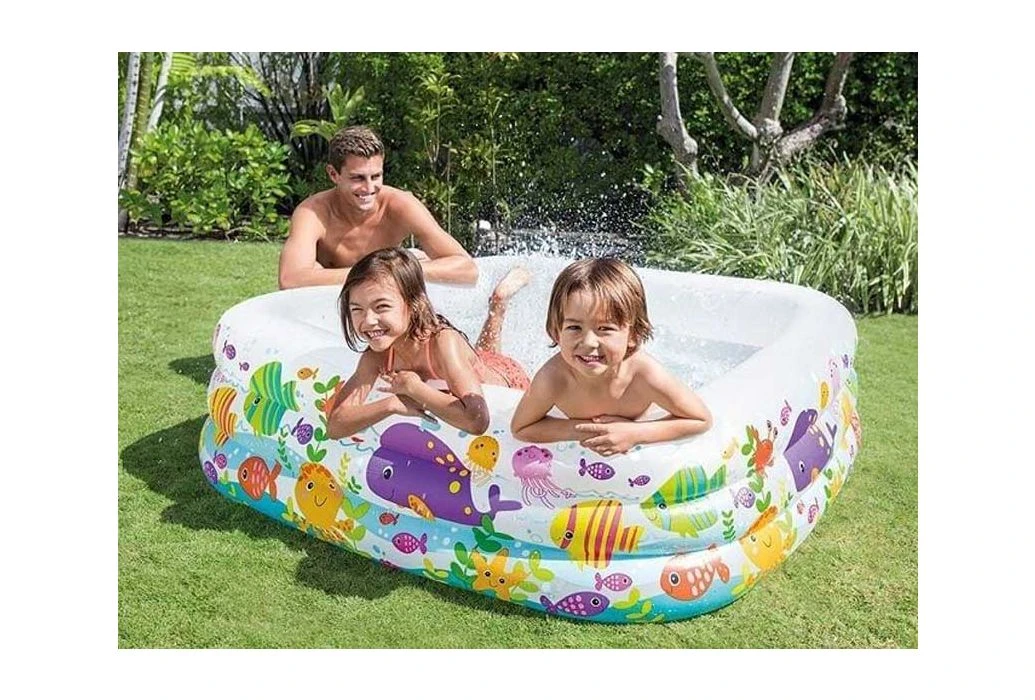 Intex Vierkant Opblaaszwembad Aquarium 4 Intex Vierkant Opblaaszwembad Aquarium - Afbeelding 2