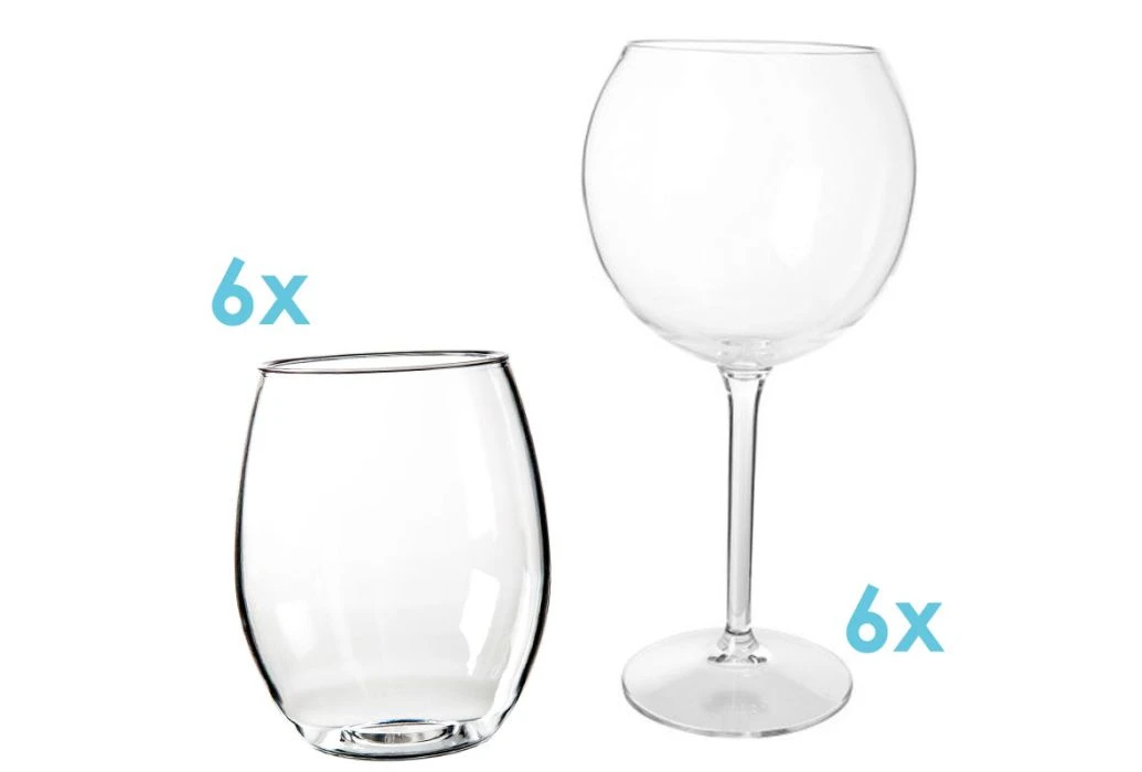 Kunststof Cocktailglazenpakket Rose | 12 Stuks 3 Kunststof Cocktailglazenpakket Rose | 12 Stuks