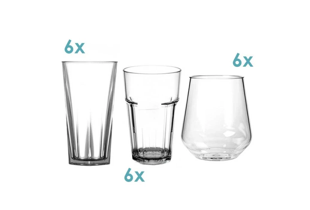 Kunststof Frisdrankglazen Pakket Guusje | 18 Stuks 3 Kunststof Frisdrankglazen Pakket Guusje | 18 Stuks