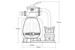 PSH BT 400 Filterset 5,5m³ | Micro-50 -Intex Zwembaden Winkel tekening filterset afmeting
