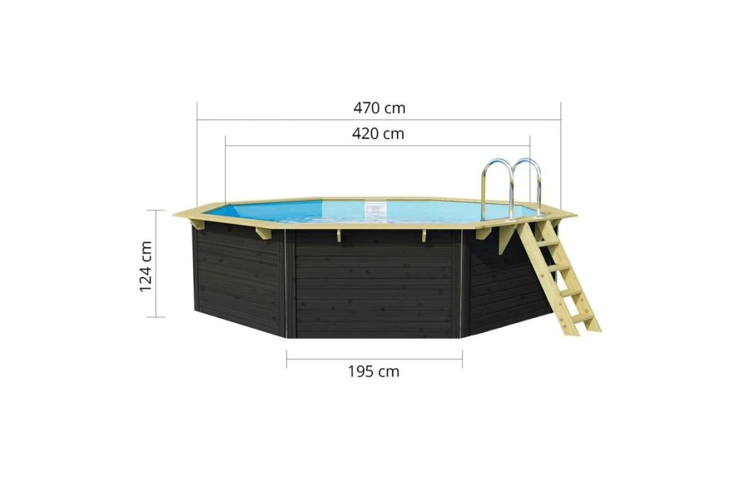 Trend Pool Houten Zwembad Antraciet | Ø 470 X 124 Cm 5 Trend Pool Houten Zwembad Antraciet | Ø 470 X 124 Cm - Afbeelding 3
