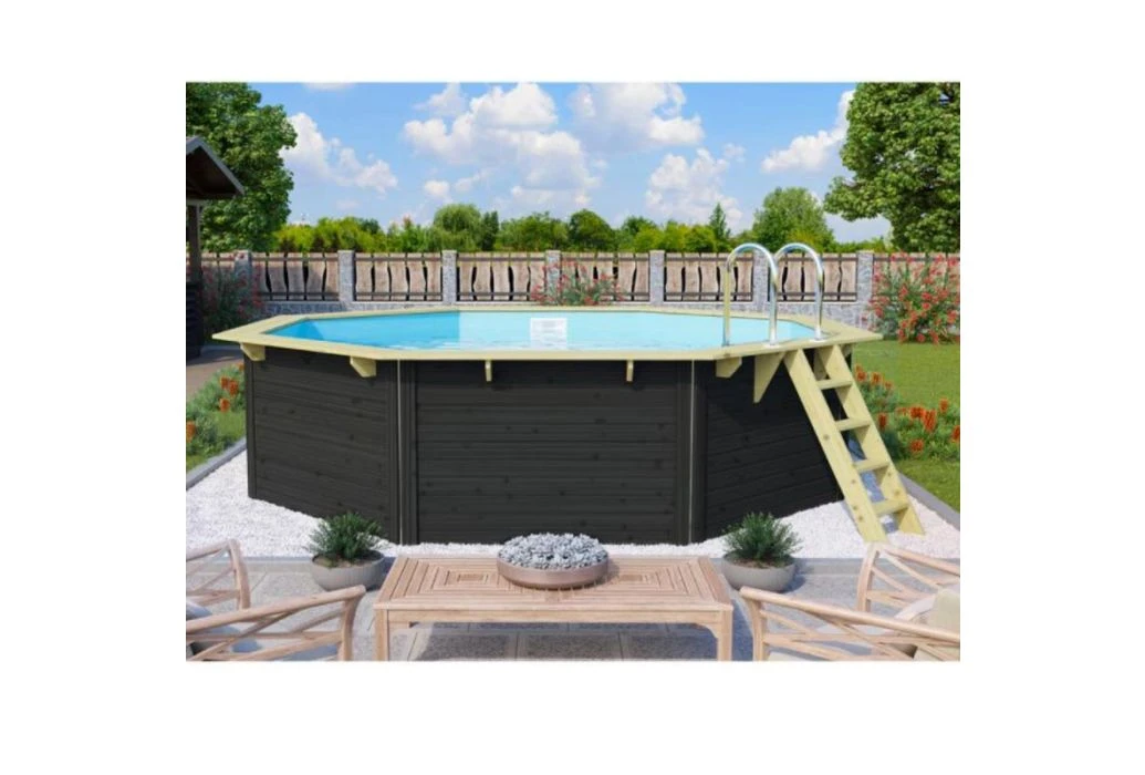 Trend Pool Houten Zwembad Antraciet | Ø 470 X 124 Cm 4 Trend Pool Houten Zwembad Antraciet | Ø 470 X 124 Cm - Afbeelding 2