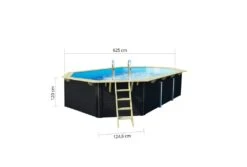 Trend Pool Houten Zwembad Antraciet | 610 X 400 X 124 Cm -Intex Zwembaden Winkel trend pool houten zwembad antraciet 610 x 400 x 124 cm afmetingen