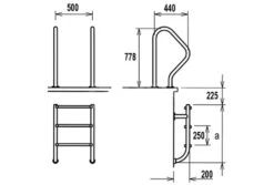 Zwembadtrap RVS 2-delig, 5 Treden | AISI 316 -Intex Zwembaden Winkel zwembadtrap 2 delig 3 1